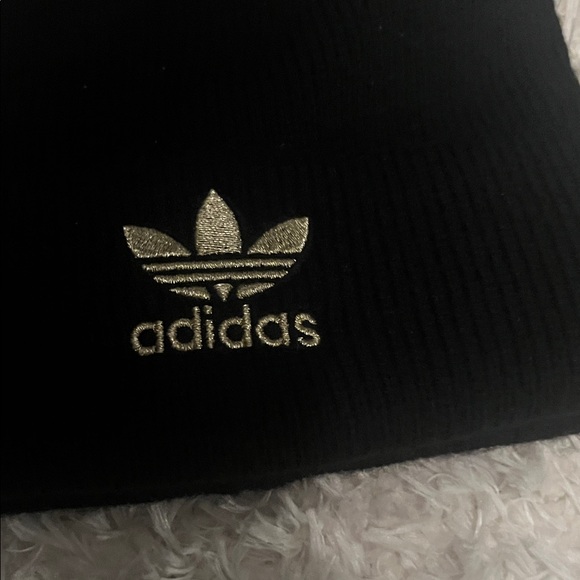 Adidas Black Knit Hat with Gold Emblem - Picture 2 of 8